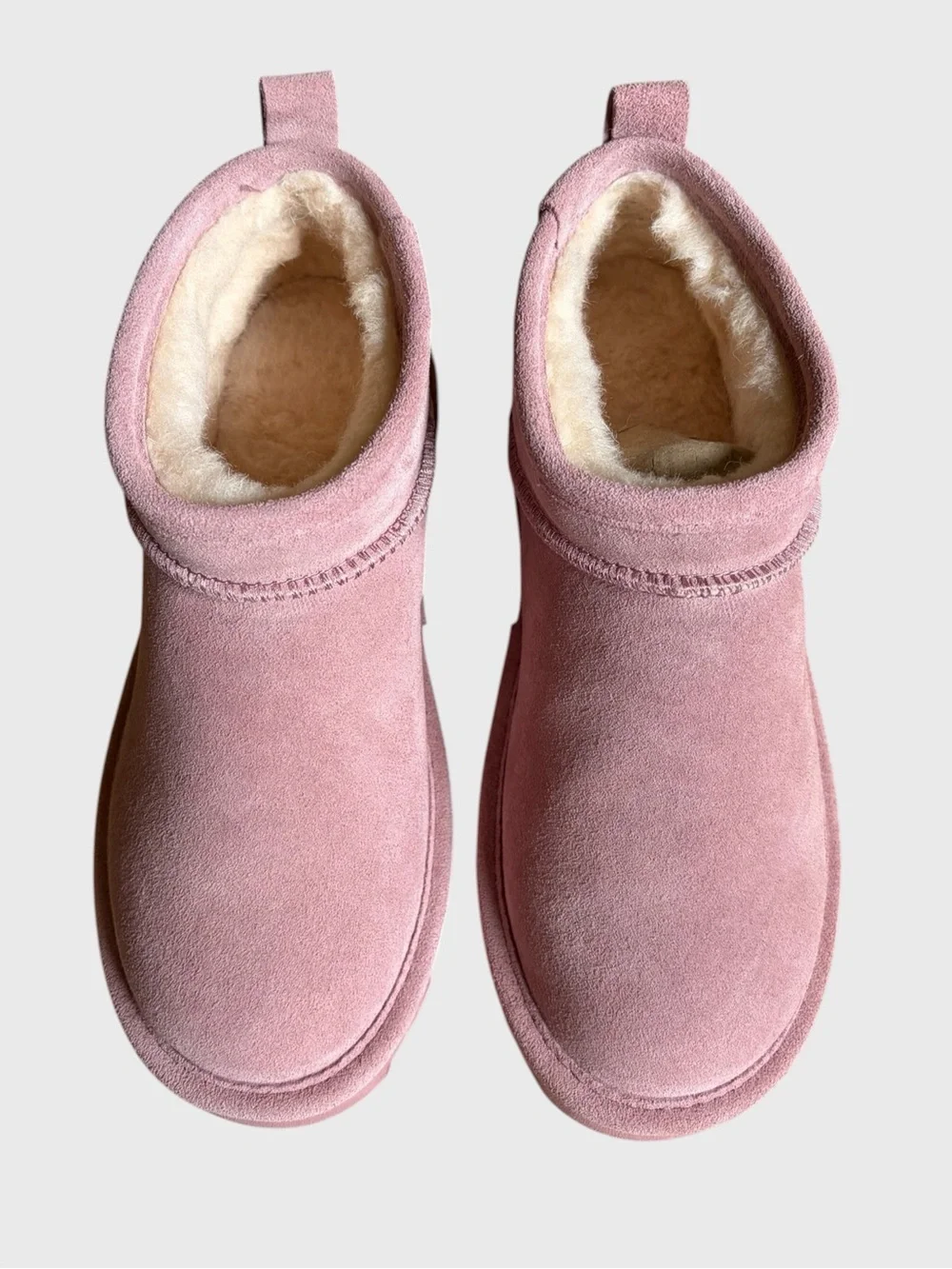 NWB Bearpaw Super Shorty Suede Ankle Boots Women's Size 7 Peony Pink Comfy NEW